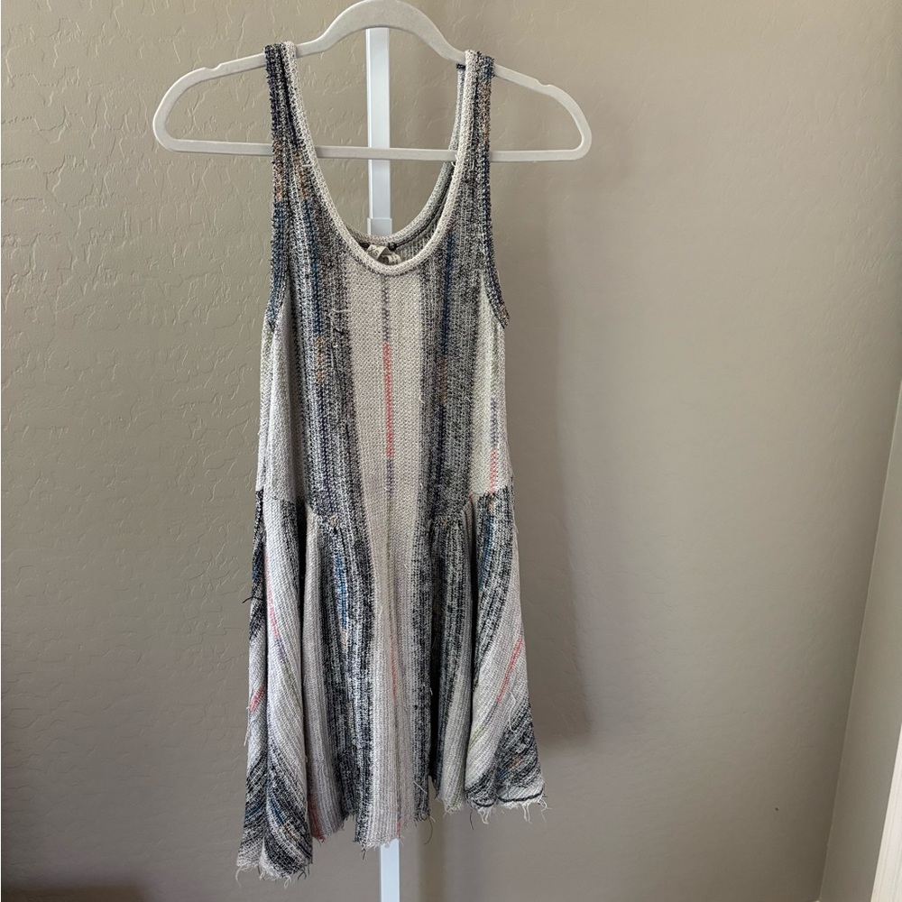 We the Free Striped Sleeveless Knit /terry cloth drop waist Dress | XS